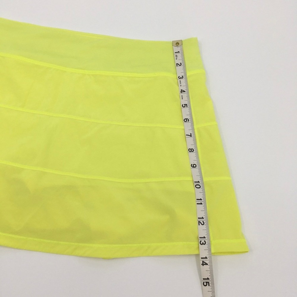 Lululemon Pace Rival Skirt Skort Sz 8 Highlighter Yellow Neon Pickleball Tennis - Picture 8 of 12
